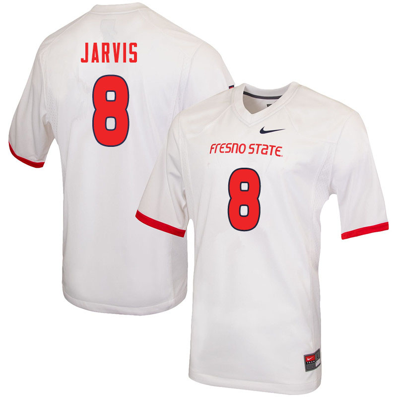 Men #8 Deven Jarvis Fresno State Bulldogs College Football Jerseys Sale-White - Click Image to Close